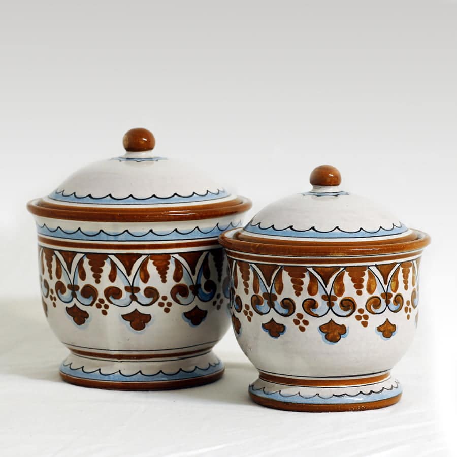 Set 2 barattoli cucina in ceramica decorata • Arredamento Rionova