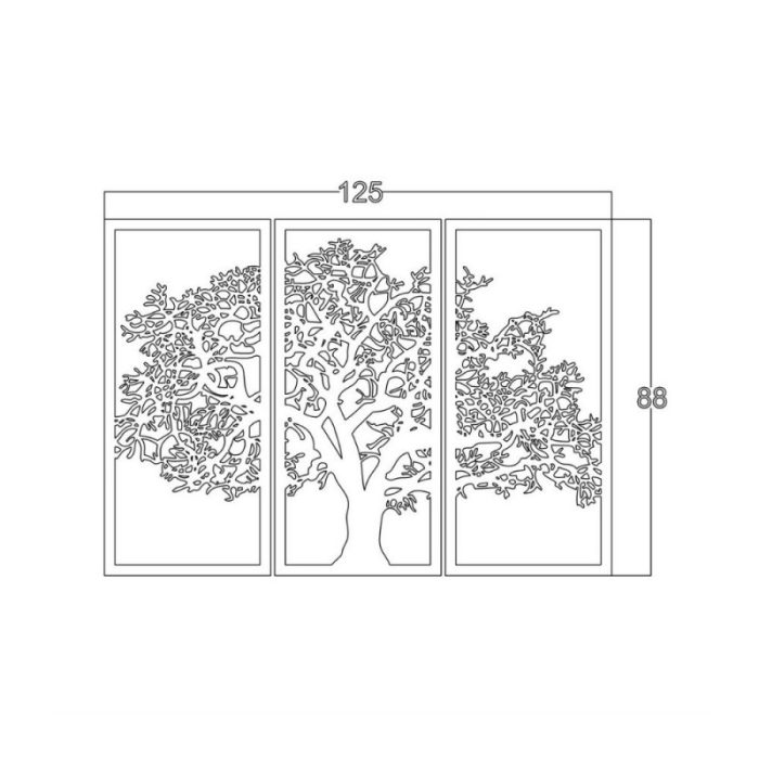 Cornice decorativa in legno "Albero della vita" 125x88 cm 3