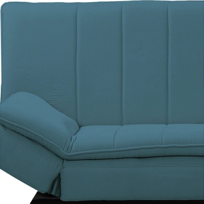 Divano letto Kyl in tessuto colore blue con piedi metallo neri 2