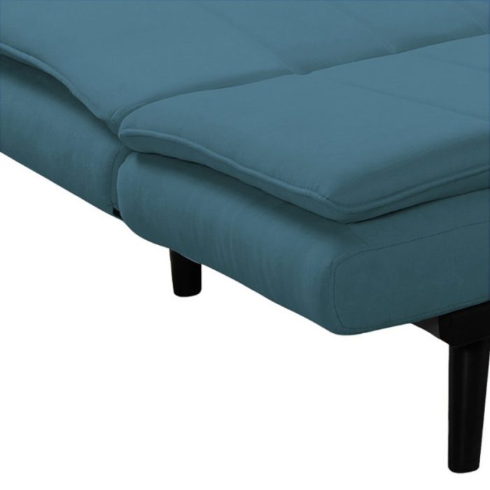 Divano letto Kyl in tessuto colore blue con piedi metallo neri 5